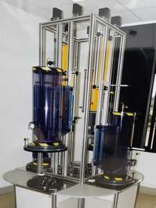 banc test laboratoire, mise sous pression sous cloches